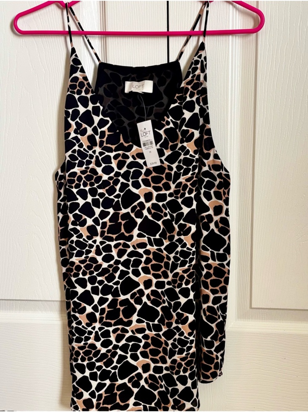 LOFT Neutral Animal Print Cami Dress